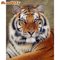 ruopoty frame diy painting by numbers tigers animals paint by numbers acrylic canvas painting handpainted drawing art