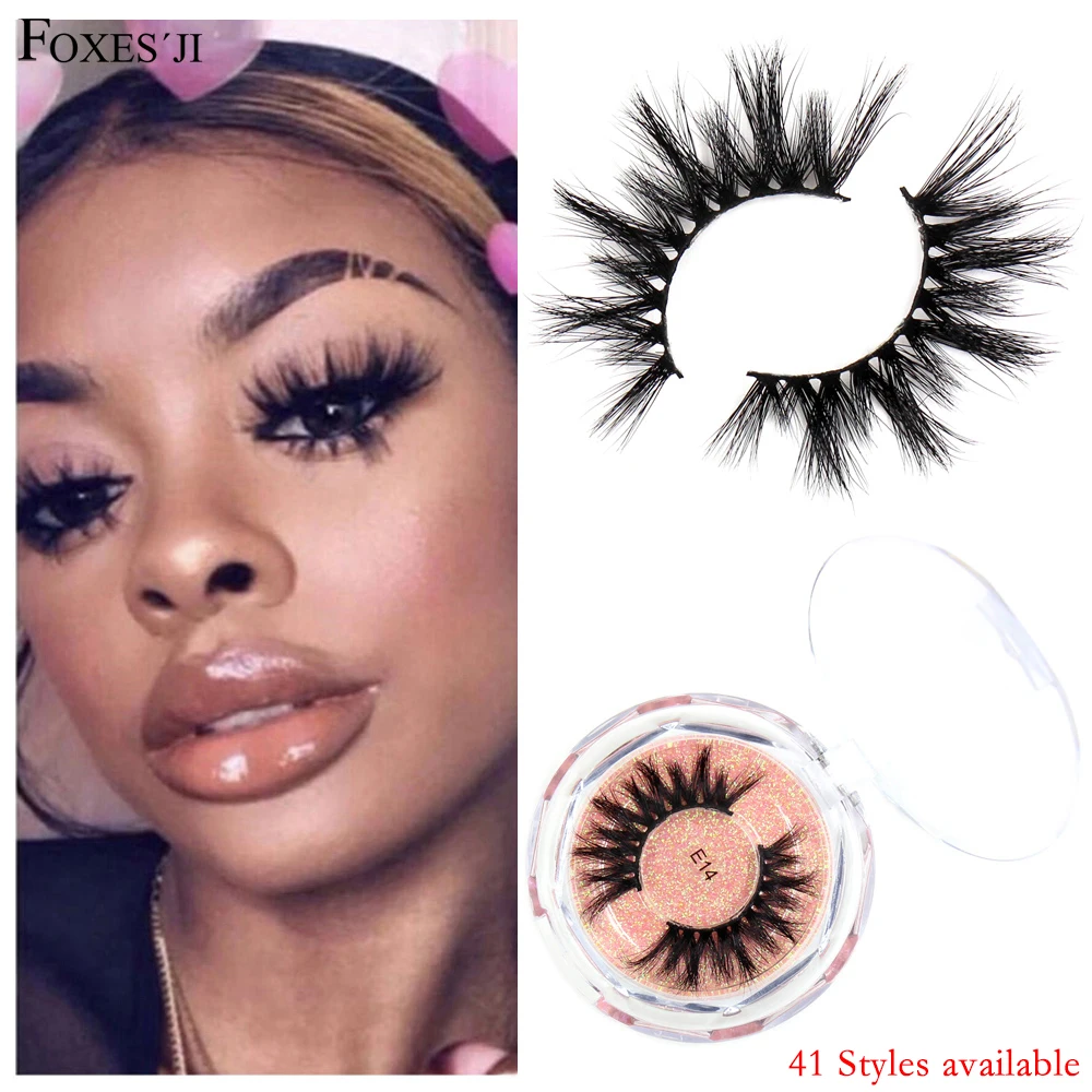 Ресницы FOXESJI норковые для макияжа объемные не испытанные на животных