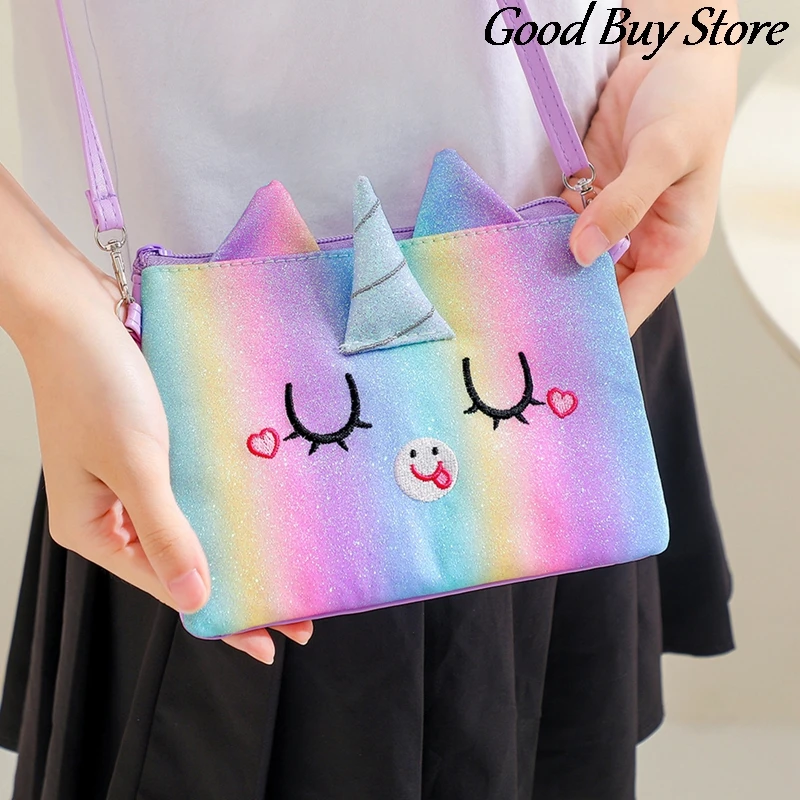 

Милые Наплечные сумки принцессы, Детская сумка-мессенджер с животными, мини-кошелек из искусственной кожи с мультяшным рисунком, квадратна...