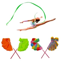 2m4m colorful gym dance rhythmic art gymnastic ribbons ballet streamer twirling rod stick for training a