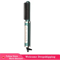 new straightener brush with anti scald glove cleaning brush ionic hair straightener comb pro hair brush for women