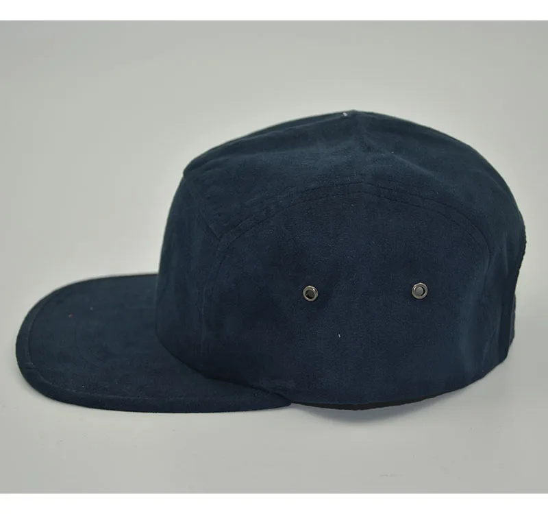 Шляпа с плоским козырьком из 5 панелей темно-синяя Снэпбэк Кепка полиэстера