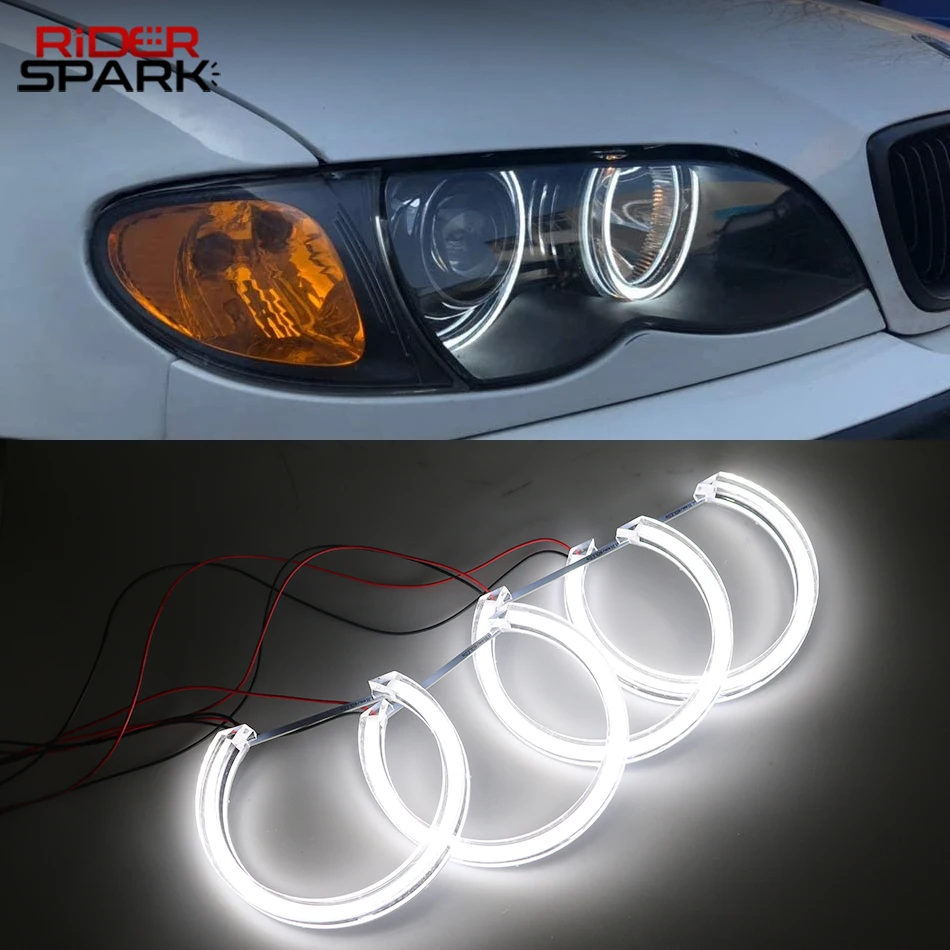 

DTM Angel Eyes LED For BMW E46 E39 E36 E38 Xenon Headlight Crystal Halo Rings Tuning Switchback DRL Light Car Accessories DIY