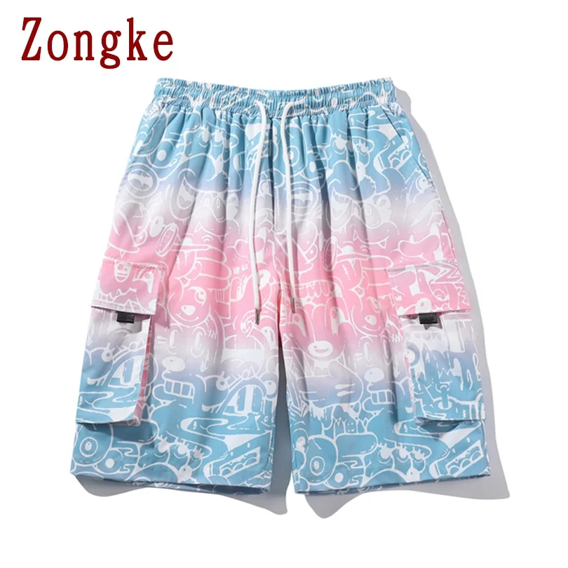 

Zongke Gradient Color Casual Cargo Shorts Men Clothing Summer Mens Shorts Casual Luxury M-5XL 2021 New Arrivals