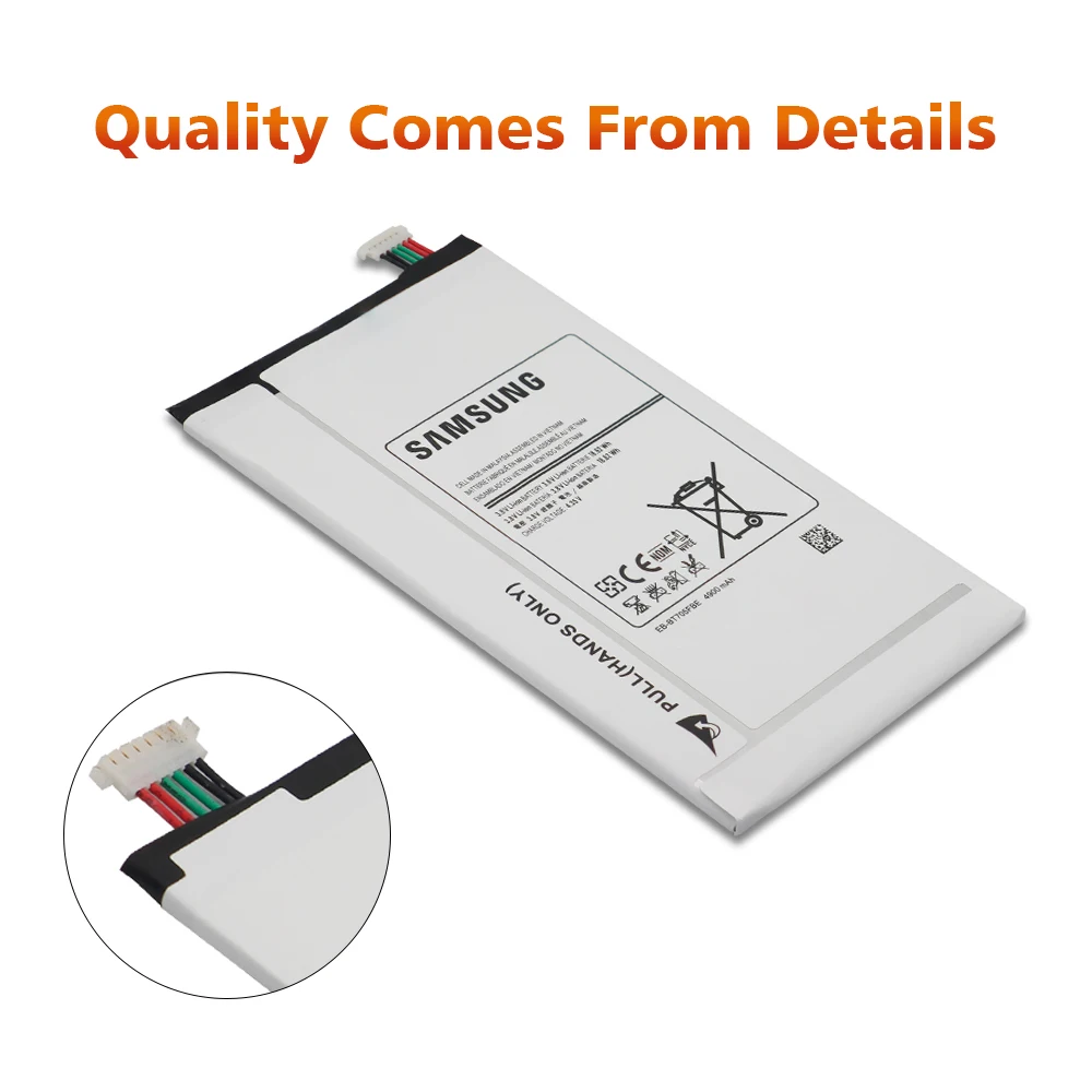 Аккумулятор для samsung T705 EB-BT705FBE, 4900 мАч, для samsung Galaxy Tab S, 8,4 дюймов, SM-T700, SM-T705, Сменный аккумулятор для планшета