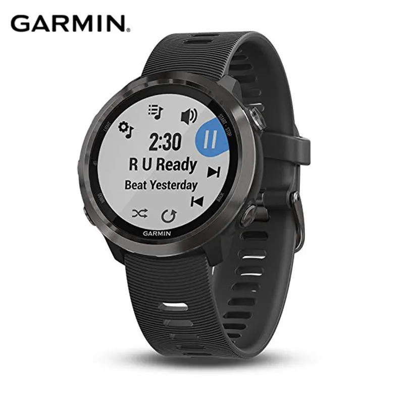 Серый Оригинальные gps часы Garmin Forerunner 645 музыка, часы для бега с gps оплатить NFC платежи на запястье Монитор сердечного ритма smartwatch для мужчин - Цвет: Серый