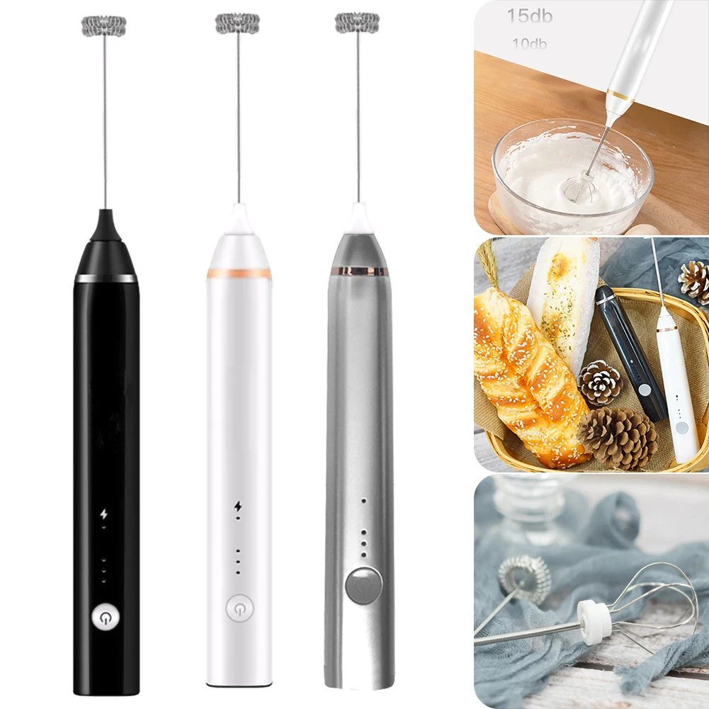 

Speed Portable Handheld Mixer Milk Frother Egg Beater Coffee Milk Drink Juice Food Whisk Stirrer USB Rechargeable Hand Blender