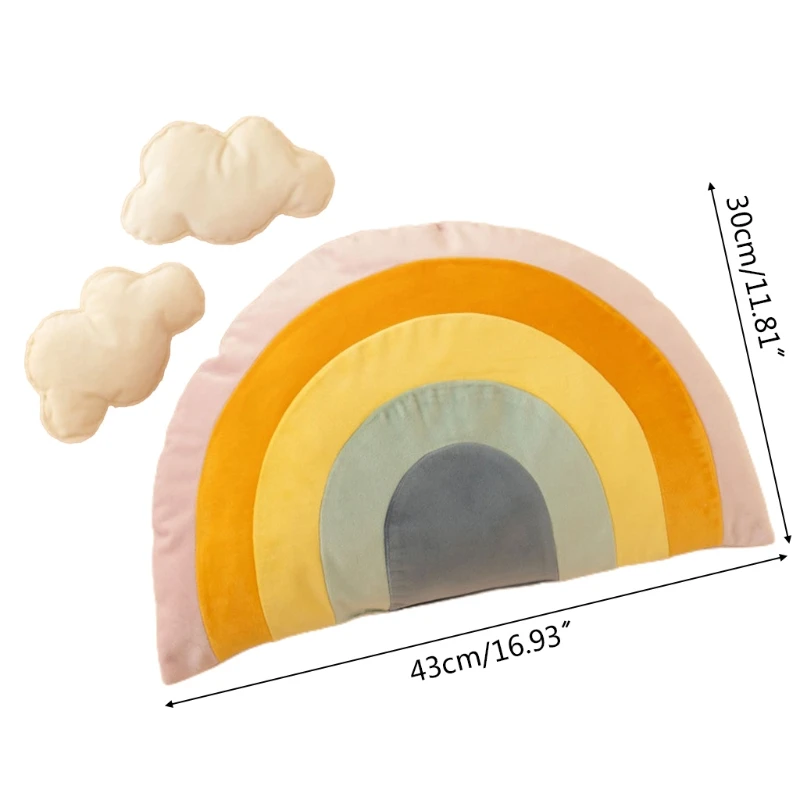 

3 Pcs Baby Posing Auxiliary Rainbow Pillow+Clouds Set Newborn Photography Props Infants Photo Shooting Fotografi K3NE