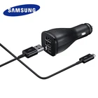 Samsung Galaxy S10 S9 S8 Plus автомобильное зарядное устройство с двумя USB-портами MicroType C кабель для передачи данных быстрый адаптер для Galaxy s6 s7 edge note 10 9 8 +