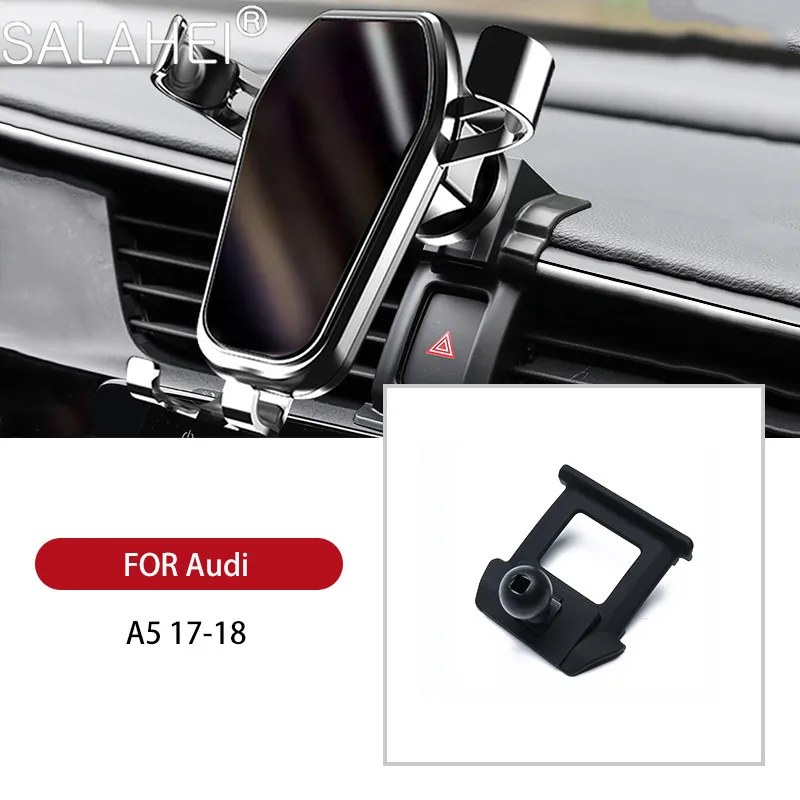 Car Mobile Phone Holder For Audi A5 2018 2017 Adjustable GPS 360 Degree Rotation Air Vent Mount Accessories Auto Phone Holder