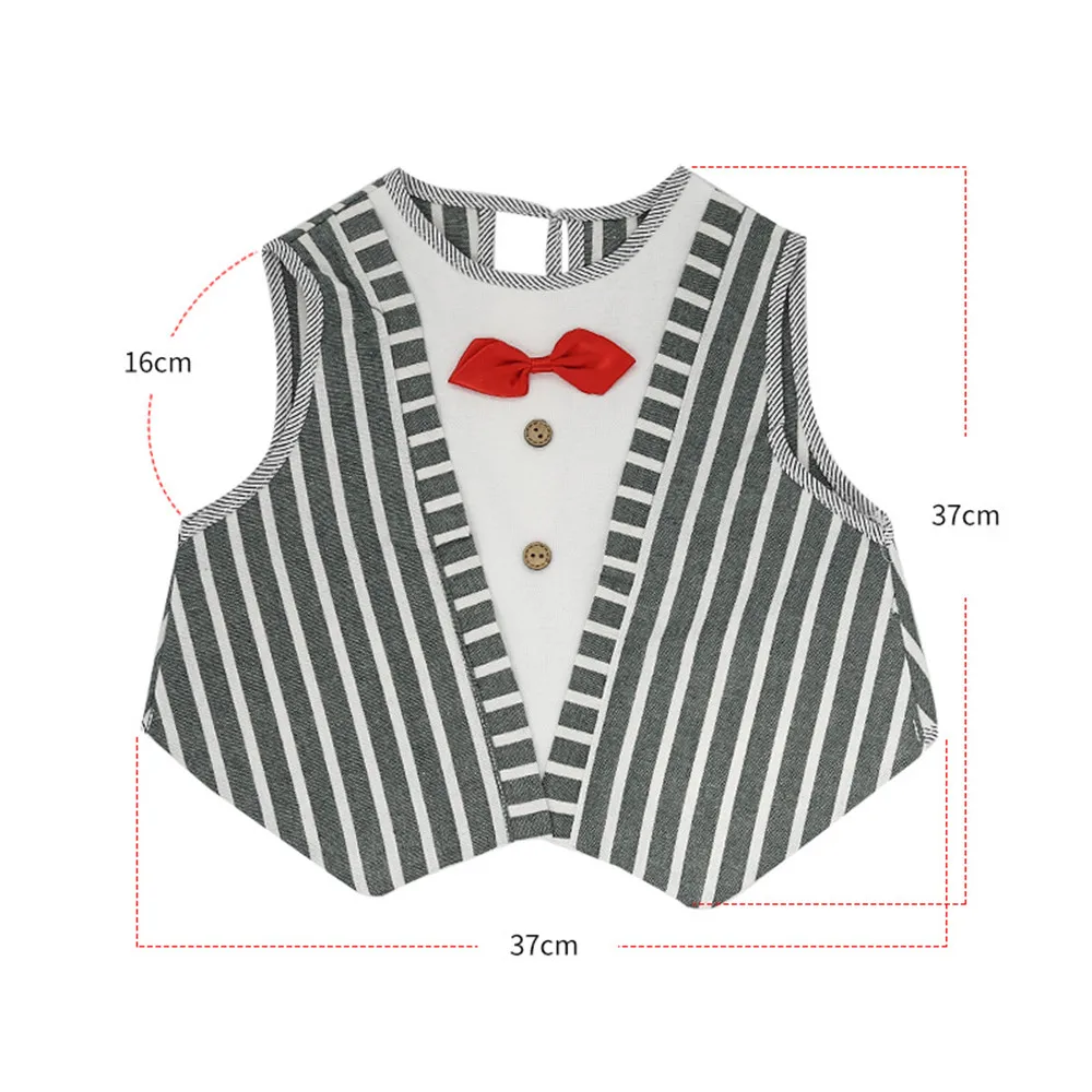 

New Boy Baby Bow Tie Shape Bib Children Vest-style Waterproof Eating Clothes Cotton And Linen Overalls 0-2 Years Old