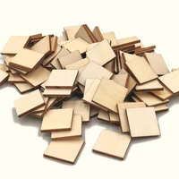 100pcs 10mm unfinished natural wood pieces blank squares cutout tiles diy wood crafts supplies for diy art craft home decoration