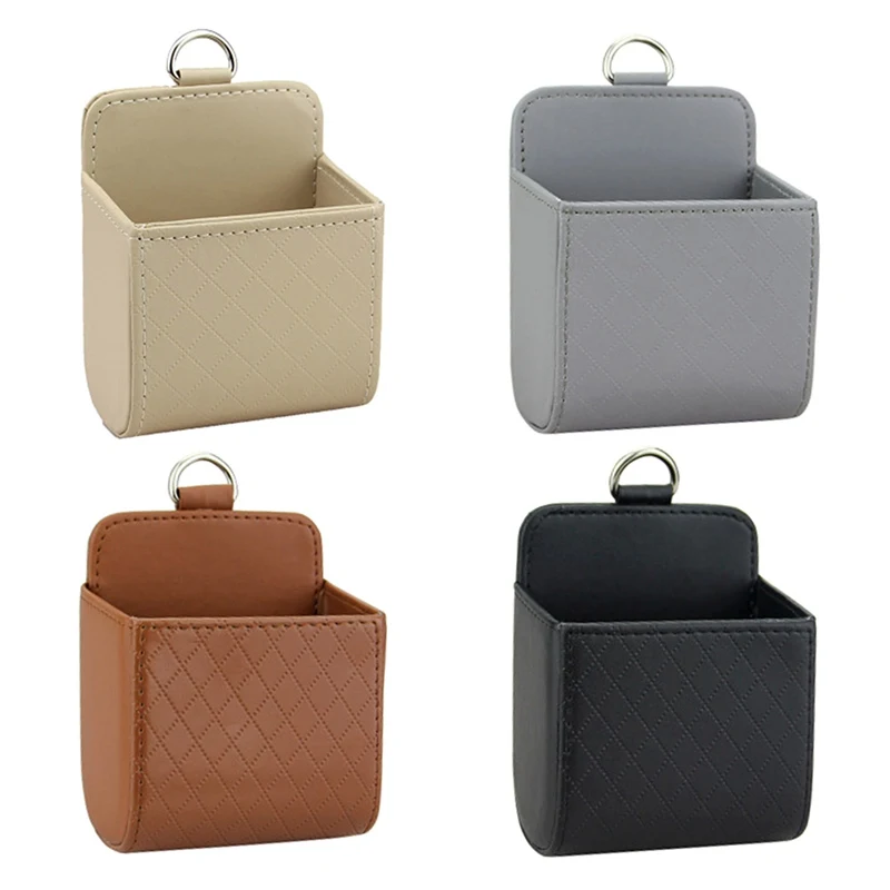 

1Pcs Car Storage Bag Car Air Outlet Storage Box Leather Large Capacity Multifunctional Storage Bag for Storing Keys Interior