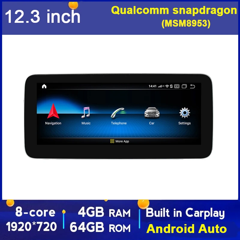 Магнитола на Android 11 с большим экраном 12 3 дюйма для BENZ CLA GLA W176 A160 A180 A200 A250 A260 A45