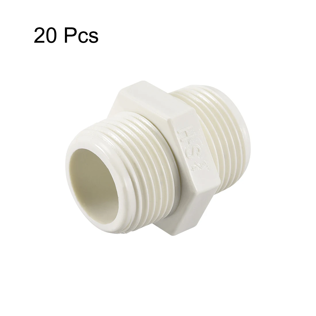 

uxcell 20pcs PVC Pipe Fitting Hex Nipple G3/4 X G3/4 Male Thread Adapter Connector