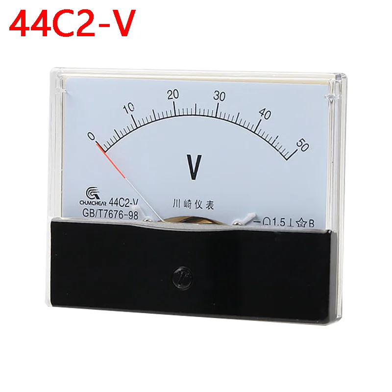

44C2-V DC Voltmeter 5V 10V 15V 20V 30V 50V 100V 150V 200V 250V 300V 450V 500V 600V Pointer Meter Installation Tester 80 * 100mm