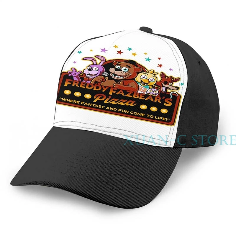 Five Nights at fredddys Freddy Fazbears piza FNAF баскетбольная Кепка с логотипом для мужчин и женщин модная черная шляпа унисекс с принтом - Цвет: Black