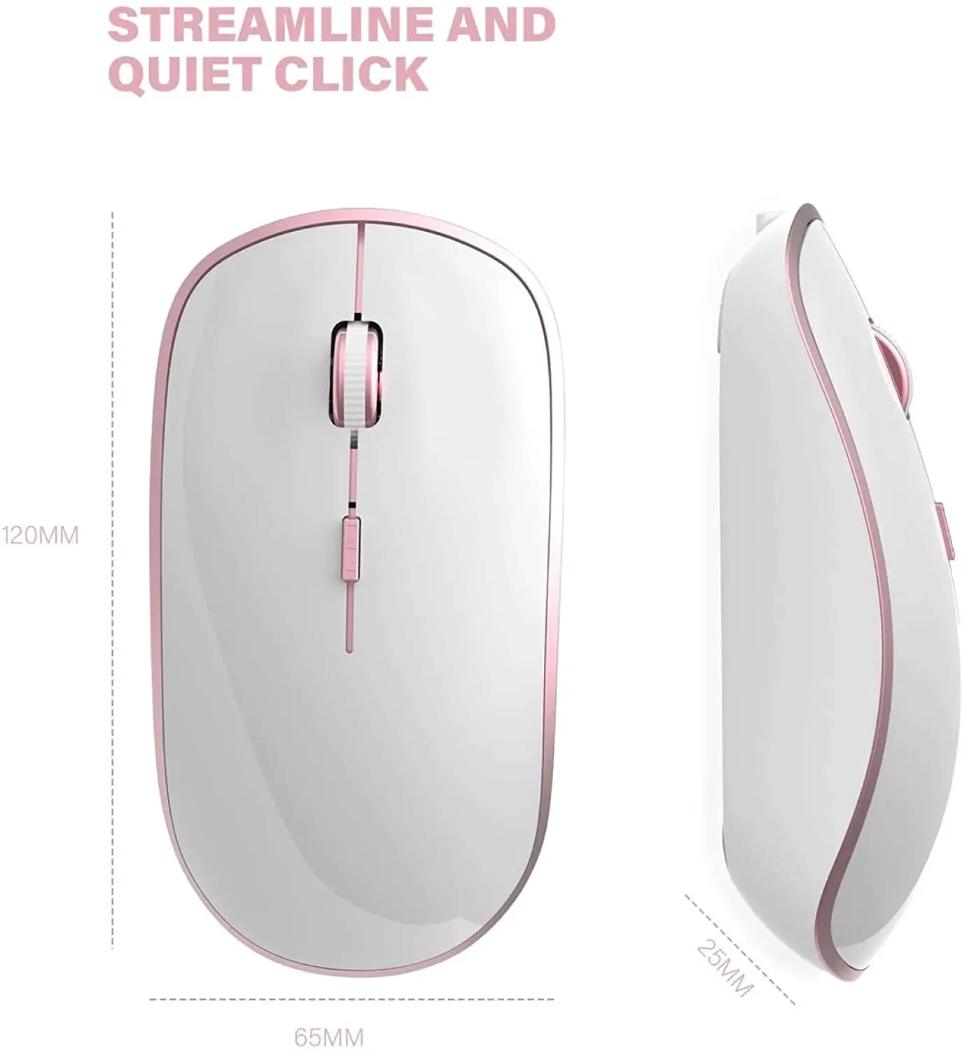 2.4G Wireless Silent Keyboard and Mouse Mini Multimedia Full-size Keyboard Mouse Combo Set For Notebook Laptop Desktop PC Pink images - 6