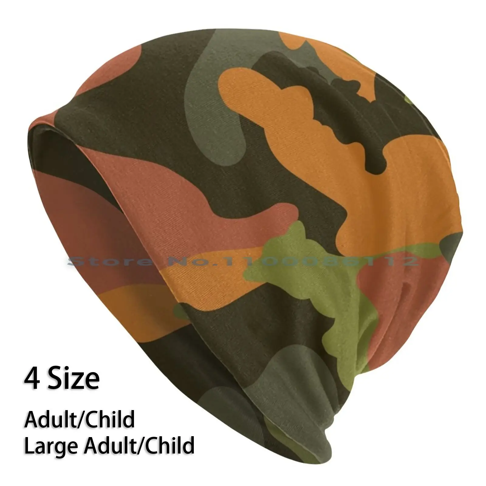

Orange Red Green Camo Camouflage Beanies Knit Hat Camouflage American Colors Colorful Red Orange Green Rainbow Camo Cow Camo