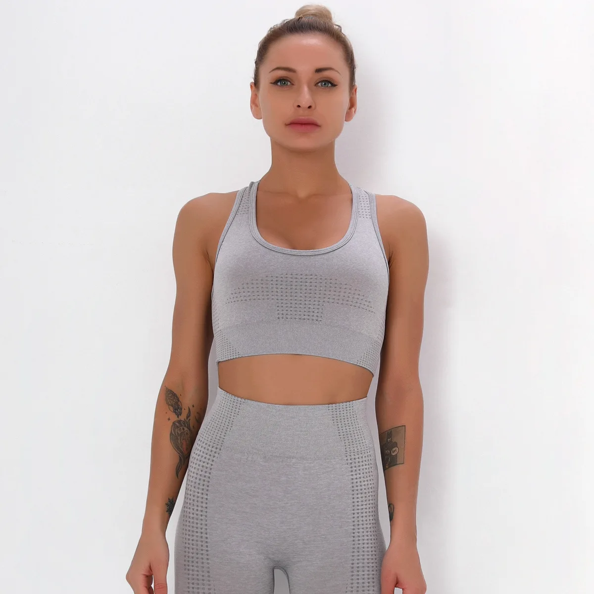 

New Sports Bra 2021 Yoga Sports Bra Gather Shockproof Seamless Fitness Underwear Female Casual Bra Dot Jjacquard Bra