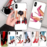 red high heel shoes soft phone case for iphone 11 12 13 pro max xr x xs mini apple 8 7 plus 6 6s se 5s fundas coque shell cover