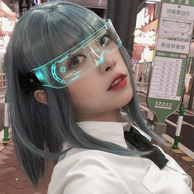 

2PCS/Lot Vintage Punk LED Light Eyeglasses Fashion Luminous Sunglasses Party Christmas Colorful Light Up UV400 Glasses Shades