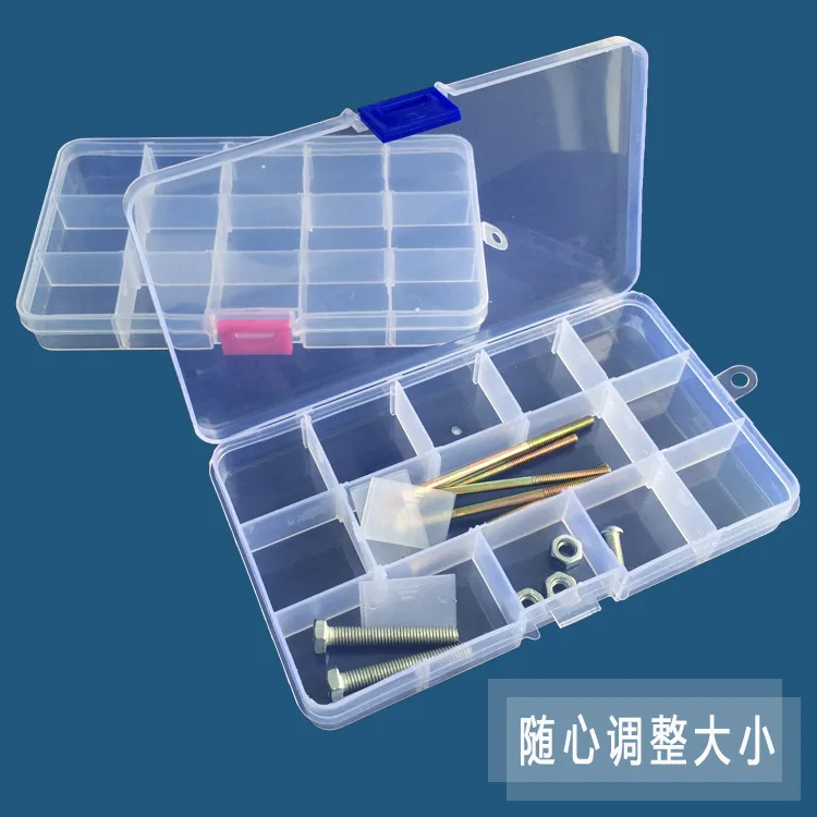 15 прозрачная пластиковая коробка Съемная сортировочная детали решетчатая