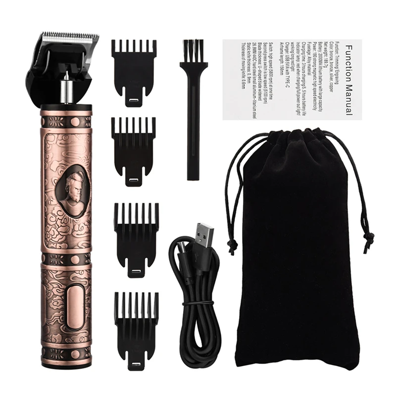 

Professional Hair Clipper Barber Hair Trimmer Clipper Men Cordless Carving Haircut Machine Hair Cut T9 Steel Blade Beard