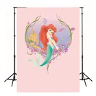 Фон для фотосъемки с изображением мультяшной принцессы розовой русалки декорация для детского дня рождения гобелен для фотостудии