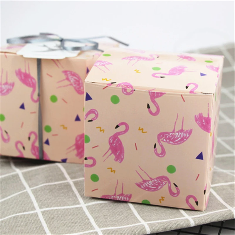 6 шт./компл. бумажные подарочные коробки с фламинго | Дом и сад