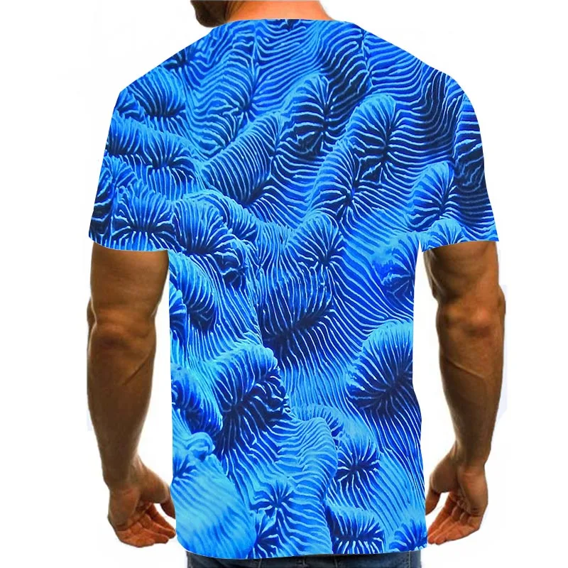 

Men's Blue Texture Shirt 3D Print T-Shirt Summer Graphic Tees Pattern Tops