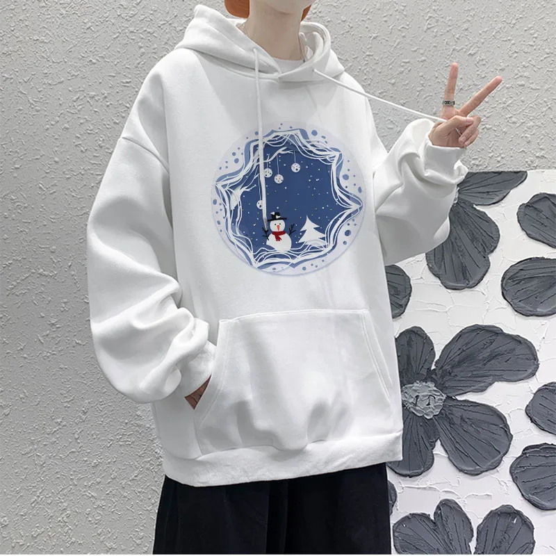 

Merry Christmas Print Sweatshirt Male Hood Men Hoodies Men's Clothing Winter Pullover Oversized Hoodie Streetwear Sweatshirts