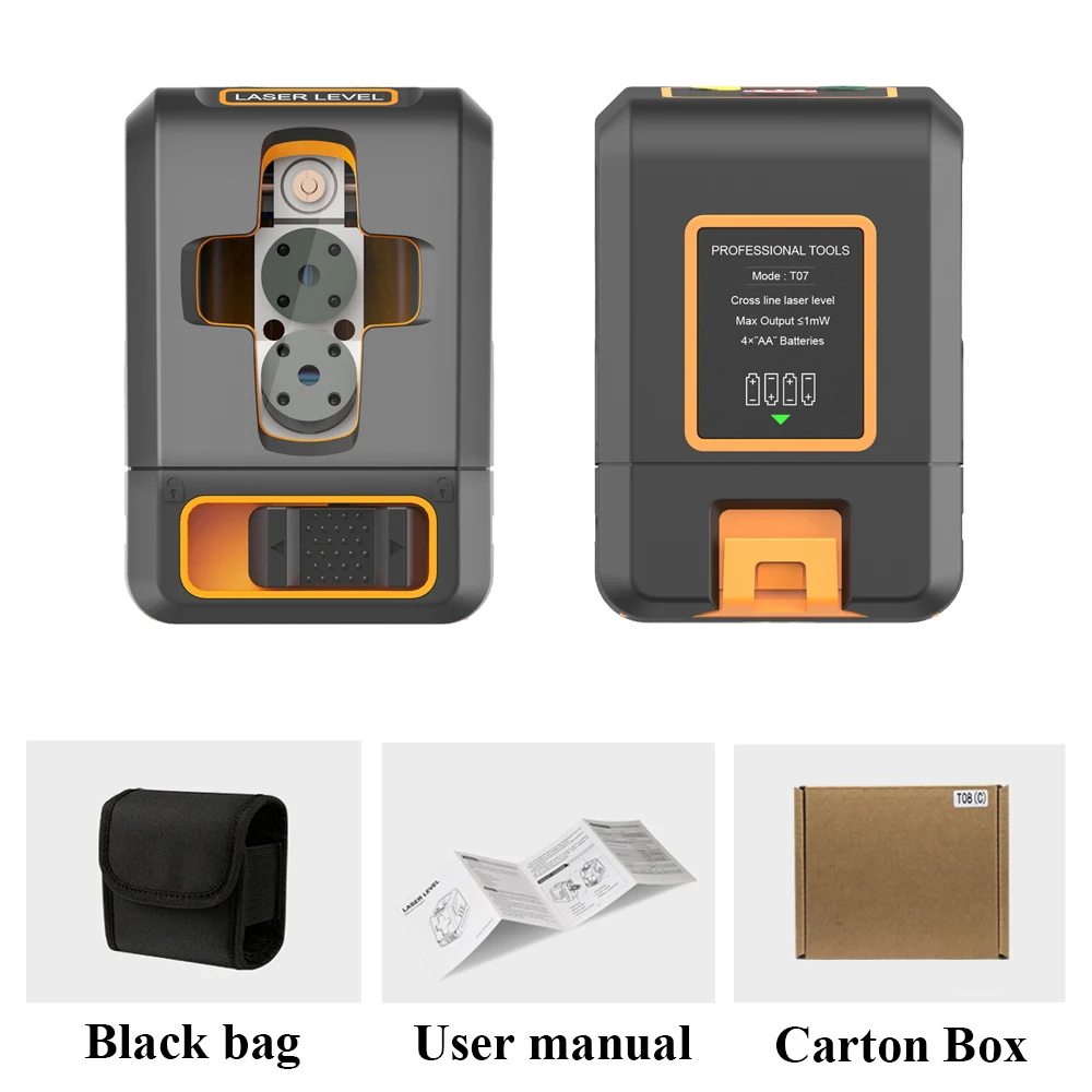 

Self-Leveling Green/Red Laser Level With Line Receiver Laser Leveler Vertical Horizontal Measure Tool With Pulse Mode