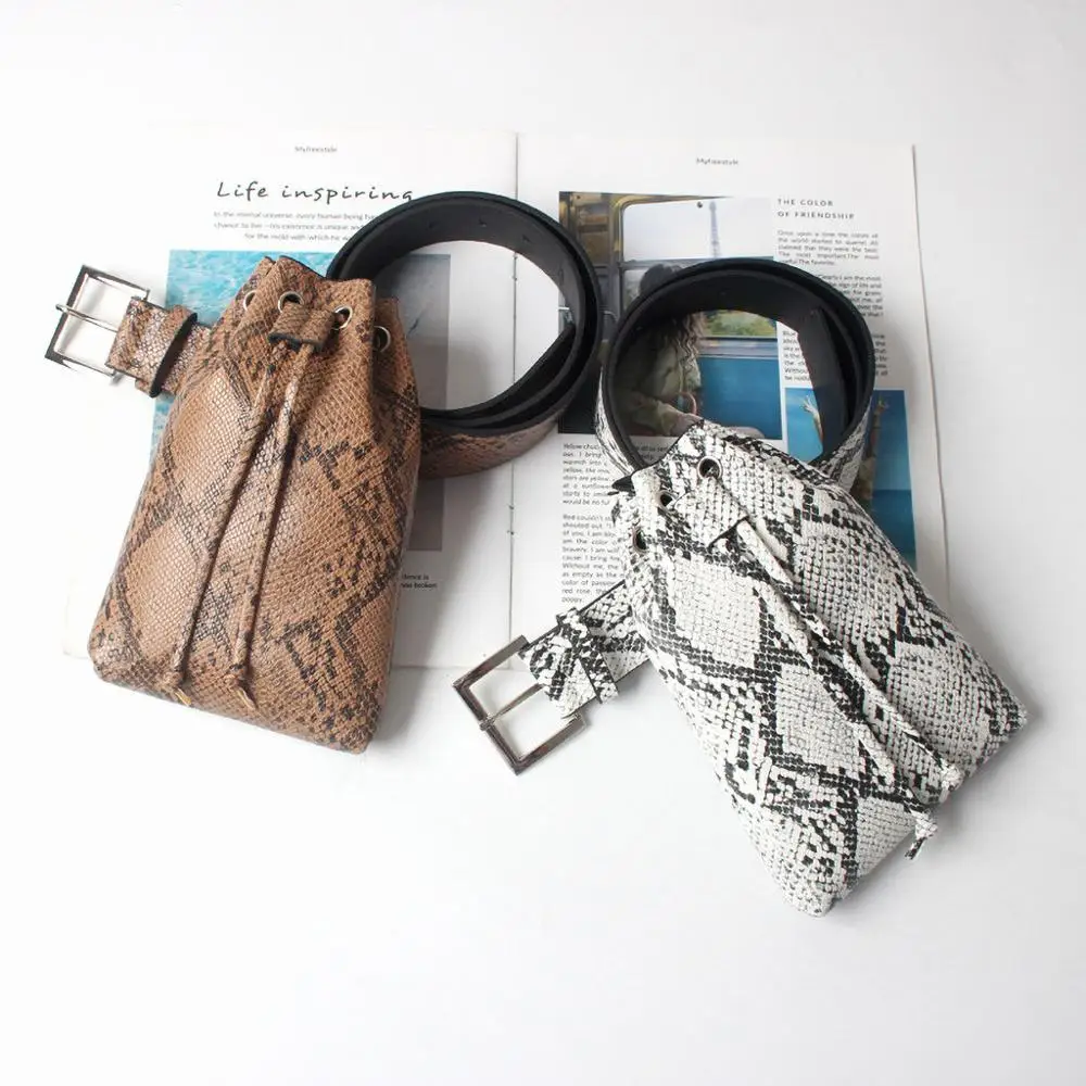 Женская поясная сумка из змеиной кожи модная змеиная кожа простая повседневная