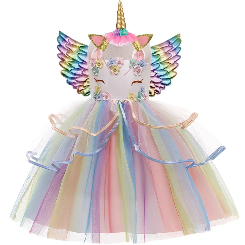 

Girls Dress Unicorn Clothes Kids Dresses For Girls Teenager Wedding Party Princess Dress vestidos Children Clothing 10 12 Years