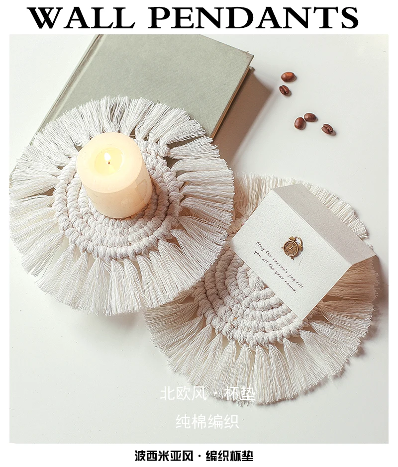 

Bohemian woven placemats thermal insulation environmental protection coasters table mats homestay decoration table mats