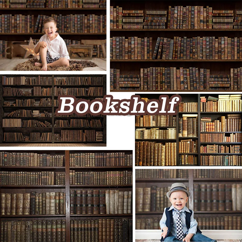 Винтажный деревянный фон Mocsicka-книжная полка для фотосъемки библиотеки детских