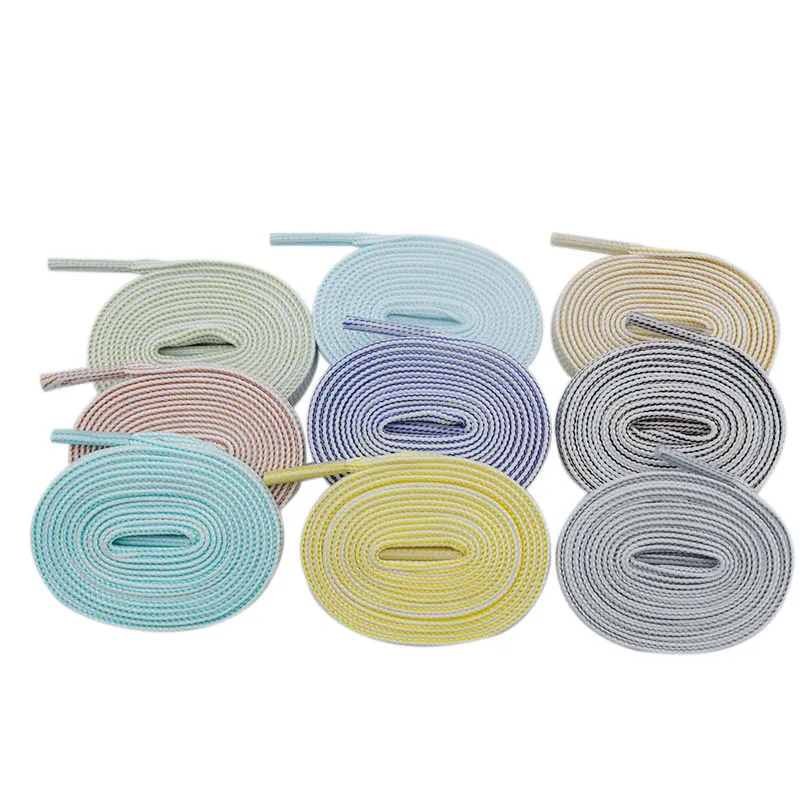 

Coolstring 8MM Two-tone Braid Sneaker Lace 24''-71inch Pretty Cord Unisex For Kids&Adults Simplicity Color Mixing Canvas шнурков