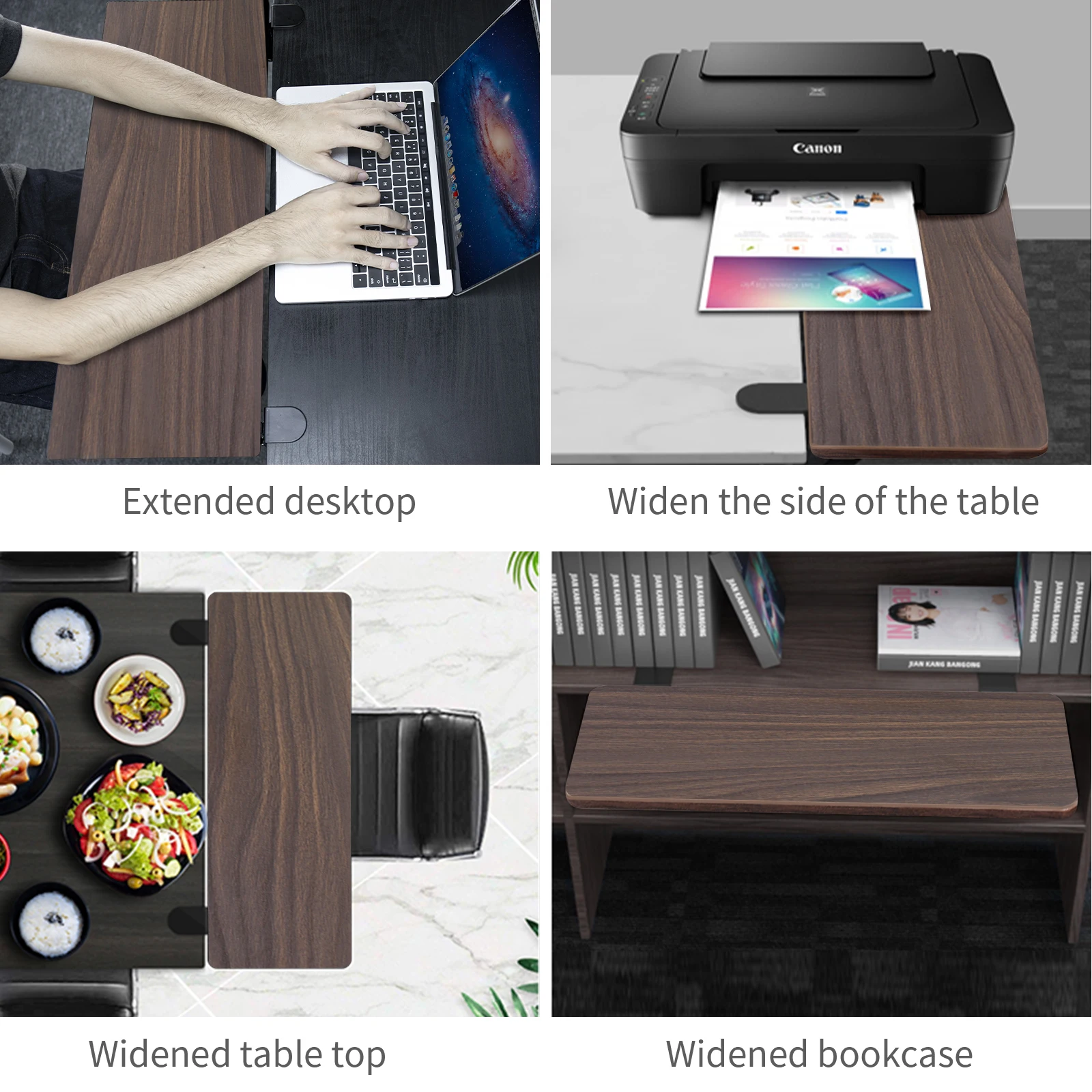 Walnut Wooden Desk Extender Ergonomic Design Large Space Foldable Structure Clamp- On Keyboard Tray Elbow Arm Support for | Компьютеры и