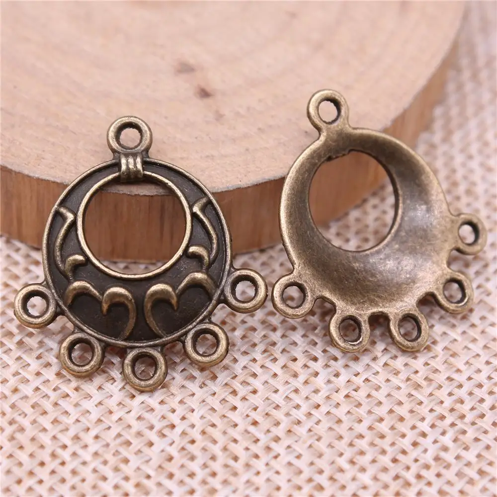

Porous Earring Connector For Jewelry Making Findings Handmade DIY Craft 4pcs Antique Bronze Color 25x23mm