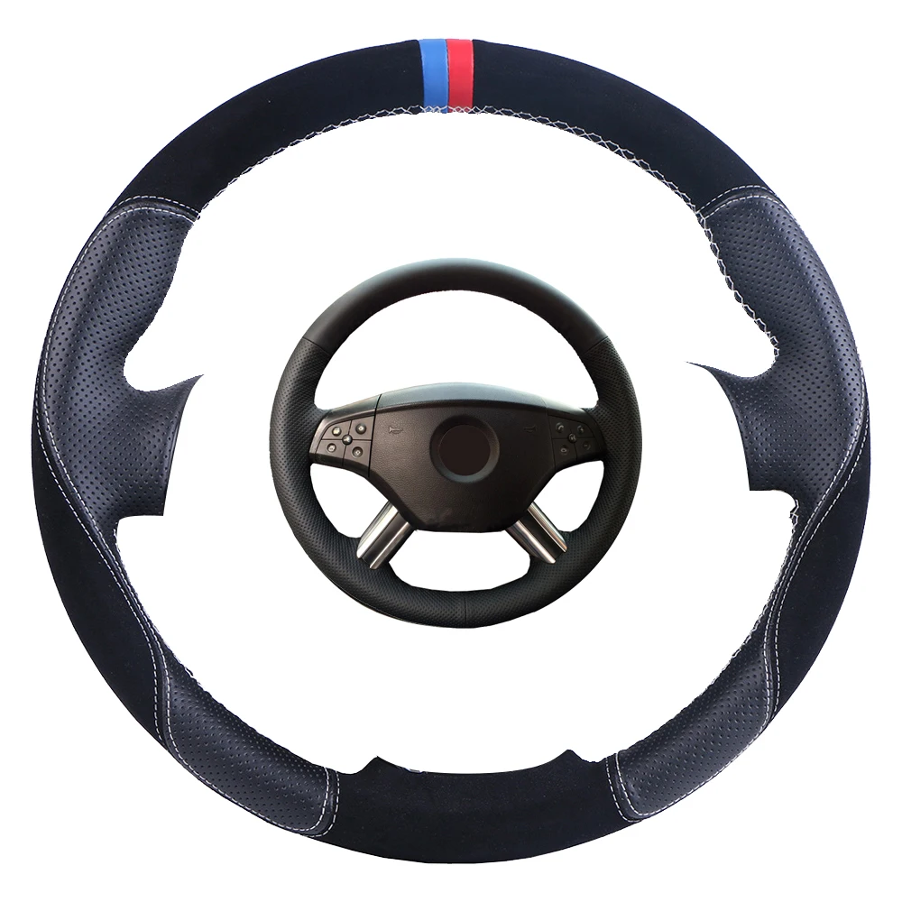 Замшевый кожаный чехол рулевого колеса автомобиля для Mercedes Benz M Class ML350 ML500 X164 GL