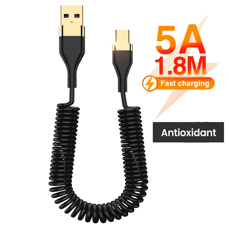 5A весенний кабель для быстрой зарядки Тип C Micro USB провод Xiaomi Huawei Samsung Быстрая
