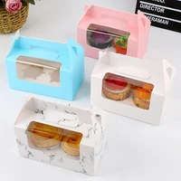 10pcs kraft paper bakery boxes packaging with window cupcake boxes donutcakemuffindessert birthday party decoration