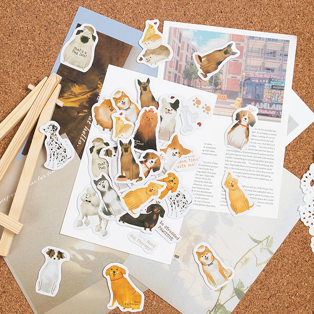 

46PCS/1Box Cute Dog Paper Stickers Decoration Deco DIY Ablum Diary Planner Scrapbooking Label Sticker Stationery
