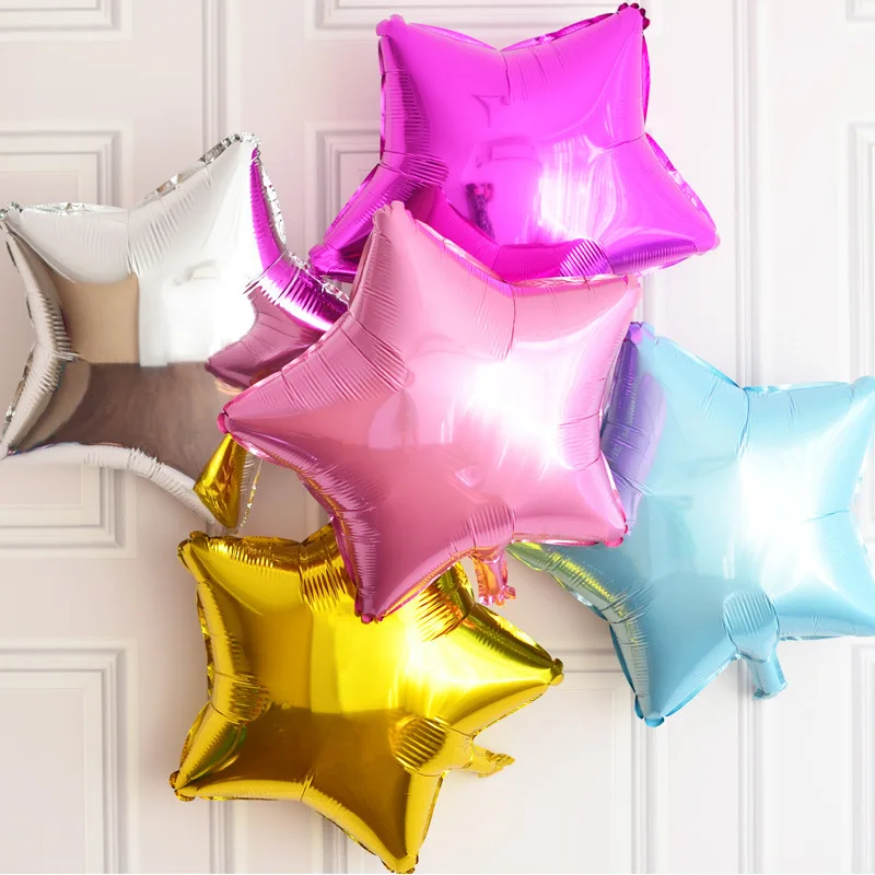 

10 Pcs 18 Inch Star Foil Balloons Inflatable Helium PENTAGRAM Foil Balloon Birthday Party Decorations Kids Wedding