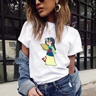 Футболка Mulan с художественным принтом, женская футболка Disney, индивидуальная Милая веселая летняя футболка с коротким рукавом в стиле Харадзюку, футболка для девочек, женские топы, футболка