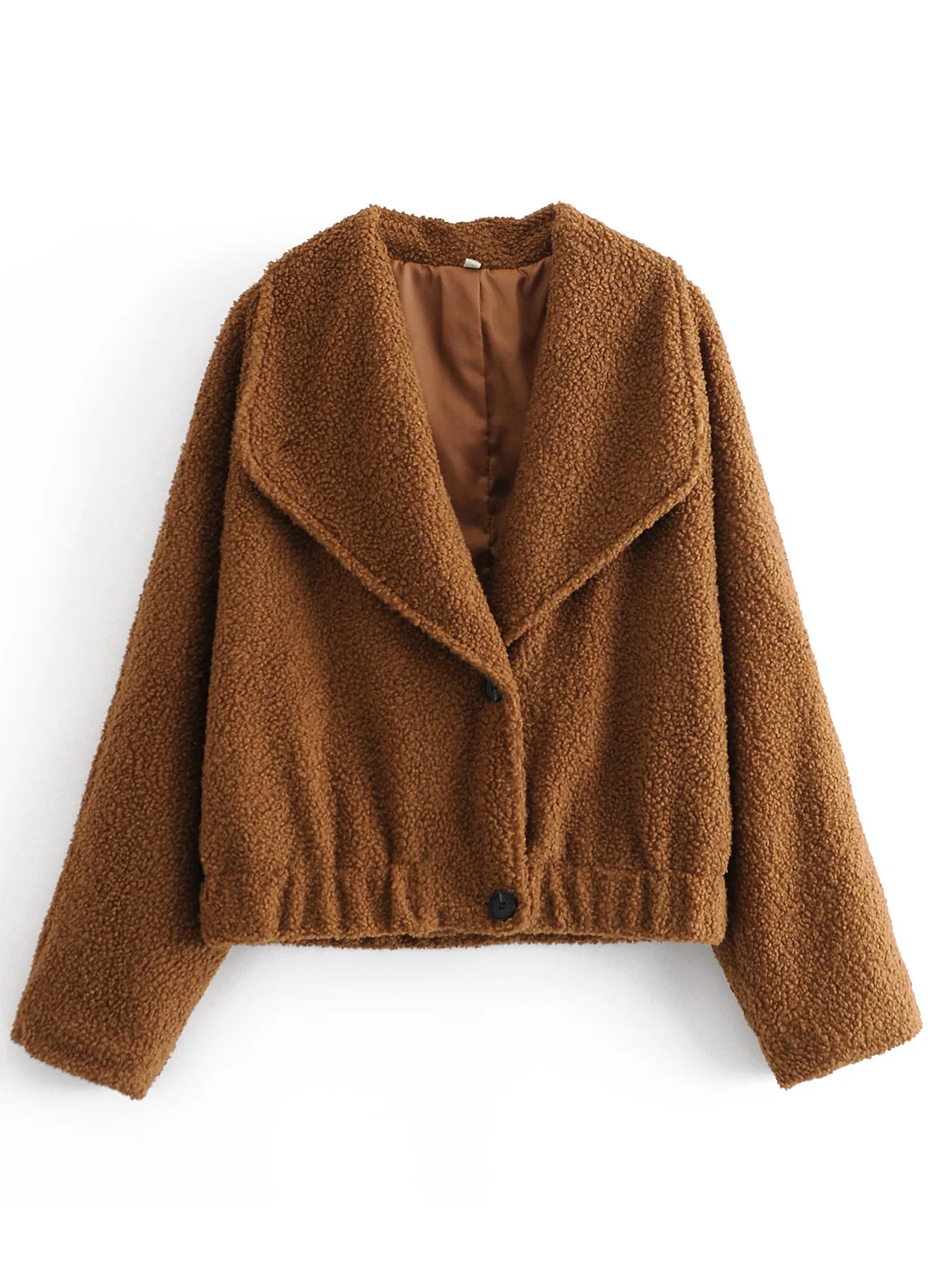 

Autumn and winter loose long-sleeved plush faux fur vintage jacket women