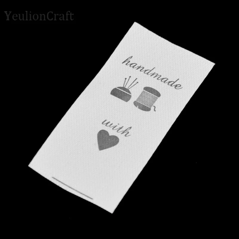 YeulionCraft 50 шт./лот Ручная стирка тканевые этикетки цветок Сердце луки печатные Diy