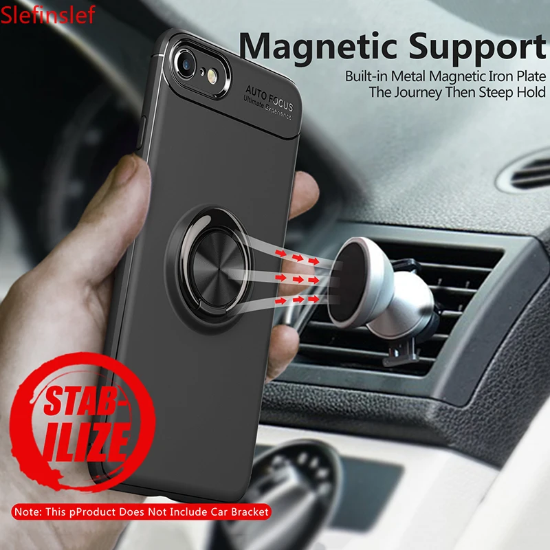 slefinslef for apple iphone se 2020 case finger ring holder shell soft silicone back cover for iphone se 2 4 7 free global shipping