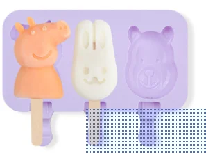 

Silicone Ice Cream Mold DIY Homemade Popsicle Molds Freezer Juice Three Little Pigs Bunny Bears Shape Ice Cube Tray Popsicle Bar